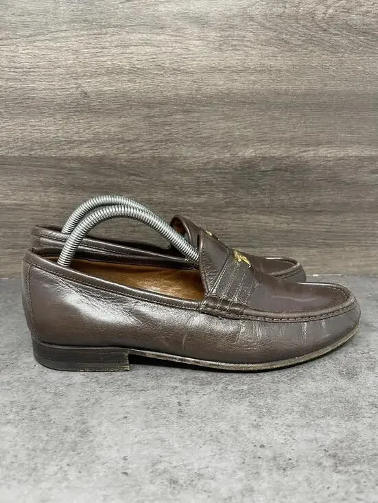 Gucci Horsebit Leather Loafers Mens Size 8.5 (41.5) Brown Leather Slip On Dress - Picture 5 of 10